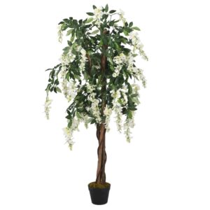 furnicato Glyzinienbaum Künstlich 1470 Blätter 200 cm Grün und Weiß