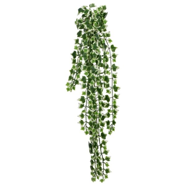 furnicato Hängepflanzen Künstlich 12 Stk. 339 Blätter 90 cm Grün und Weiß
