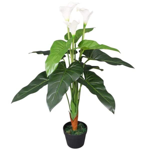 furnicato Künstliche Calla-Lilie mit Topf 85 cm Weiß