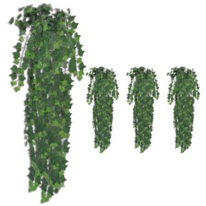 furnicato Künstliche Efeuranken 4 Stk. Grün 90 cm