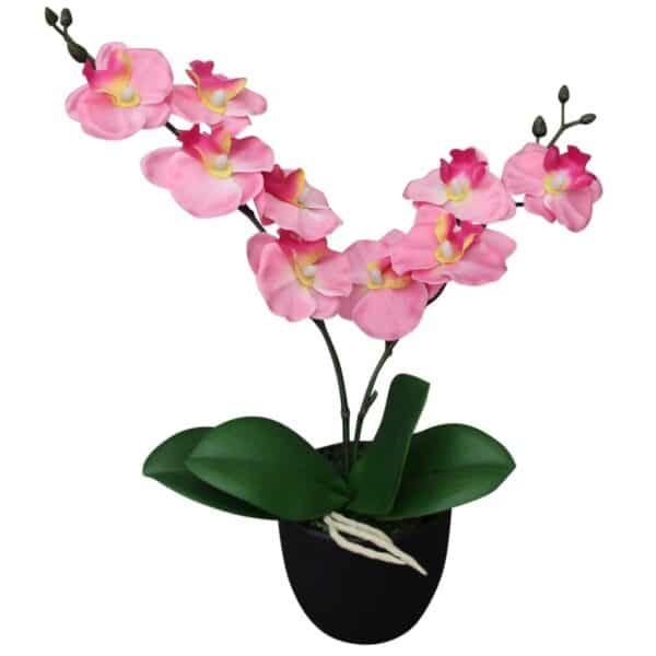 furnicato Künstliche Orchidee mit Topf 30 cm Rosa
