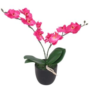 furnicato Künstliche Orchidee mit Topf 30 cm Rot