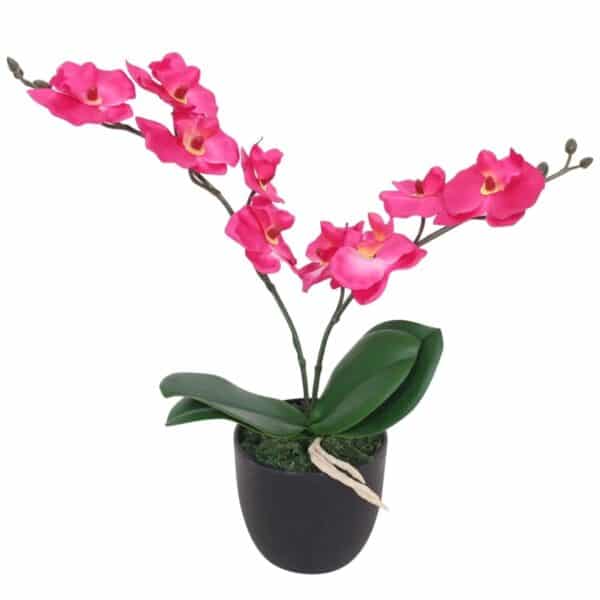 furnicato Künstliche Orchidee mit Topf 30 cm Rot