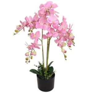 furnicato Künstliche Orchidee mit Topf 75 cm Rosa