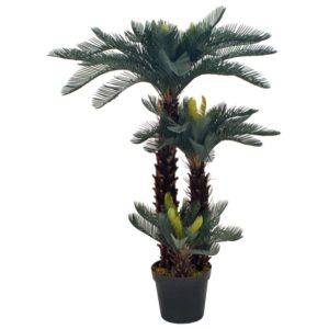 furnicato Künstliche Pflanze Cycas-Palme mit Topf Grün 125 cm