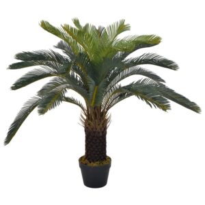 furnicato Künstliche Pflanze Cycas-Palme mit Topf Grün 90 cm