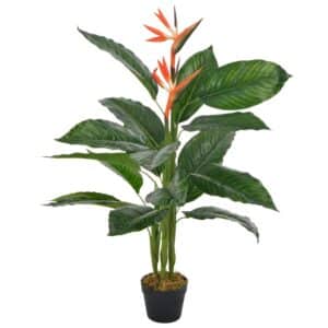 furnicato Künstliche Pflanze Strelitzia mit Topf Rot 100 cm