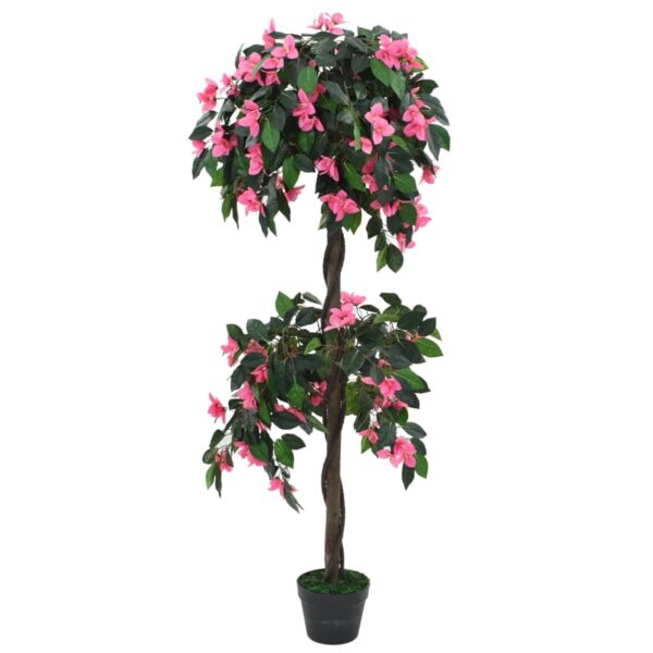 furnicato Künstliche Rhododendron-Pflanze mit Topf 155 cm Grün und Rosa