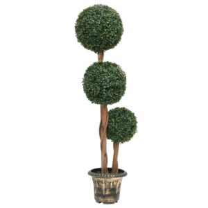 furnicato Künstlicher Buchsbaum mit Topf Kugelform Grün 119 cm