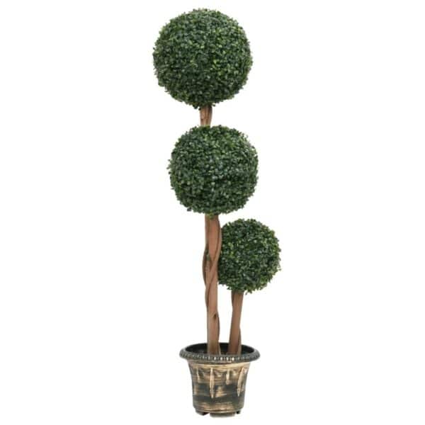 furnicato Künstlicher Buchsbaum mit Topf Kugelform Grün 119 cm