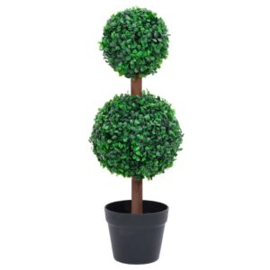 furnicato Künstlicher Buchsbaum mit Topf Kugelform Grün 60 cm