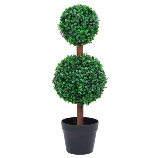 furnicato Künstlicher Buchsbaum mit Topf Kugelform Grün 60 cm
