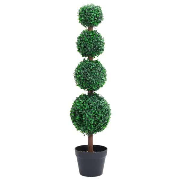 furnicato Künstlicher Buchsbaum mit Topf Kugelform Grün 90 cm