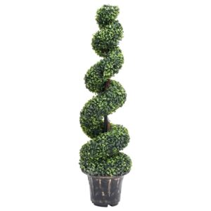 furnicato Künstlicher Buchsbaum mit Topf Spiralform Grün 117 cm