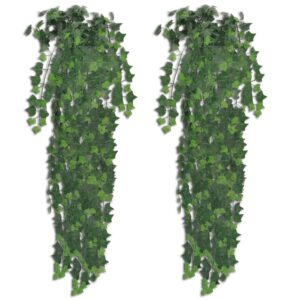 furnicato Künstlicher Efeu Grün 90 cm 2 Stück