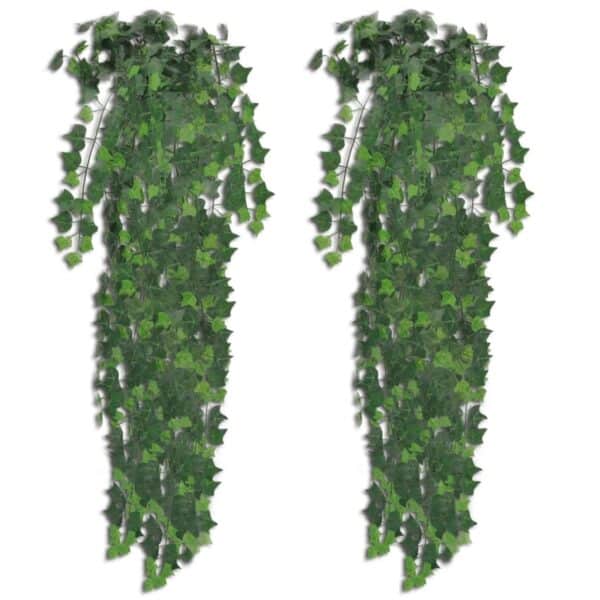 furnicato Künstlicher Efeu Grün 90 cm 2 Stück