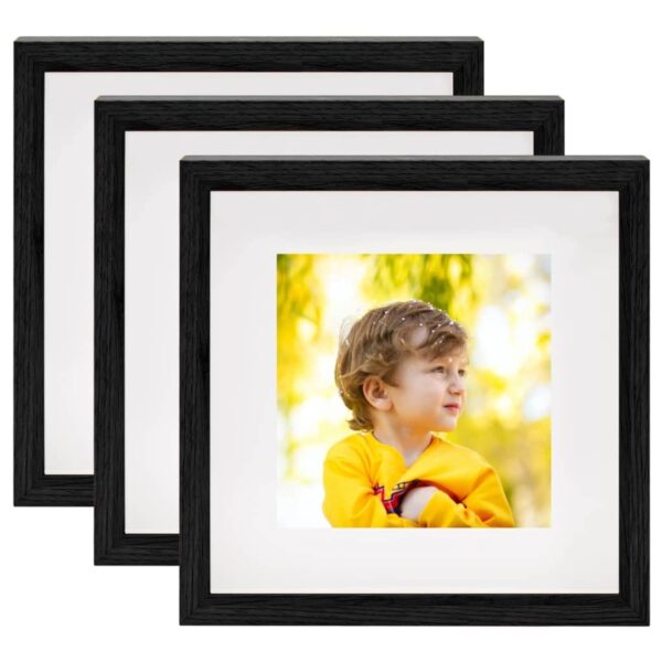 vidaXL 3D-Box-Bilderrahmen 3 Stk Schwarz 23x23cm für 13x13cm Bild