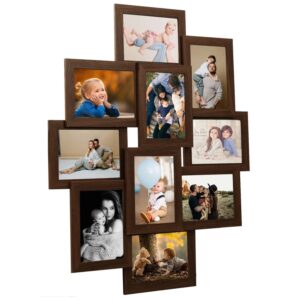 vidaXL Collage Bilderrahmen für 10x10x15 cm Fotos Dunkelbraun MDF