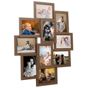 vidaXL Collage Bilderrahmen für 10x10x15 cm Fotos Hellbraun MDF