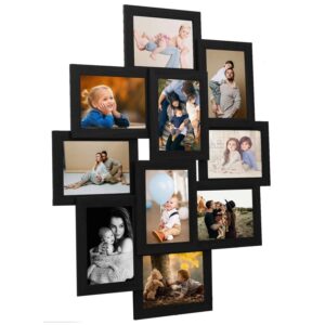 vidaXL Collage Bilderrahmen für 10x10x15 cm Fotos Schwarz MDF