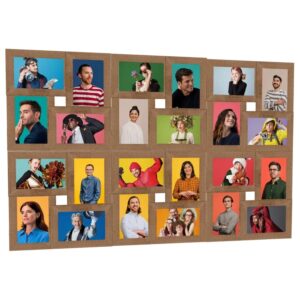vidaXL Collage Bilderrahmen für 24x10x15 cm Fotos Hellbraun MDF