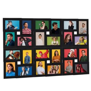 vidaXL Collage Bilderrahmen für 24x10x15 cm Fotos Schwarz MDF