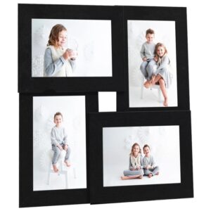 vidaXL Collage Bilderrahmen für 4x10x15 cm Fotos Schwarz MDF