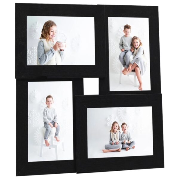 vidaXL Collage Bilderrahmen für 4x10x15 cm Fotos Schwarz MDF