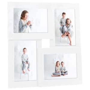 vidaXL Collage Bilderrahmen für 4x10x15 cm Fotos Weiß MDF