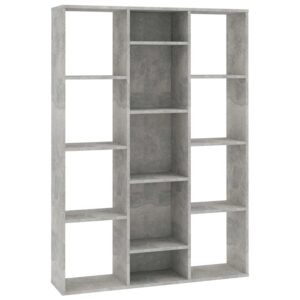 vidaXL Raumteiler/Bücherregal Betongrau 100x24x140 cm Holzwerkstoff