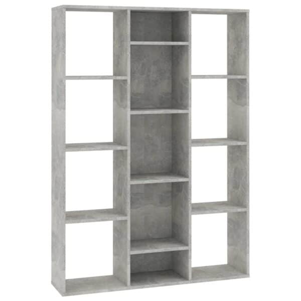 vidaXL Raumteiler/Bücherregal Betongrau 100x24x140 cm Holzwerkstoff