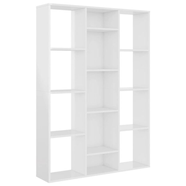 vidaXL Raumteiler/Bücherregal Hochglanz-Weiß 100x24x140 cm