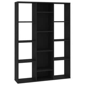 vidaXL Raumteiler/Bücherregal Schwarz 100x24x140 cm Holzwerkstoff